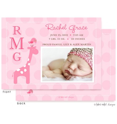 Birth Announcements, Rachel Grace, take note! designs